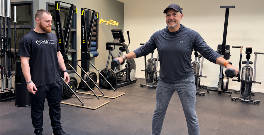 Personalized strength training for adults over 50 at a fitness retreat